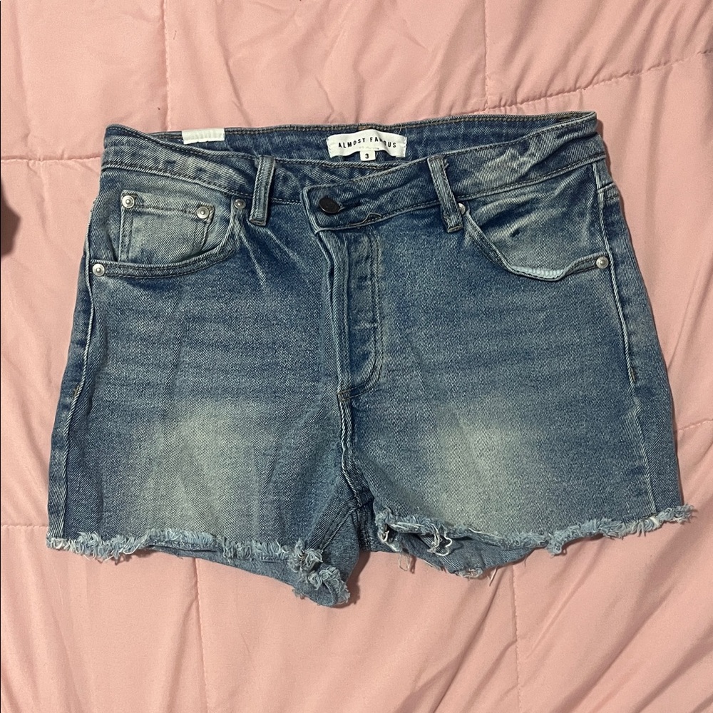 Blue Distressed Jean Shorts